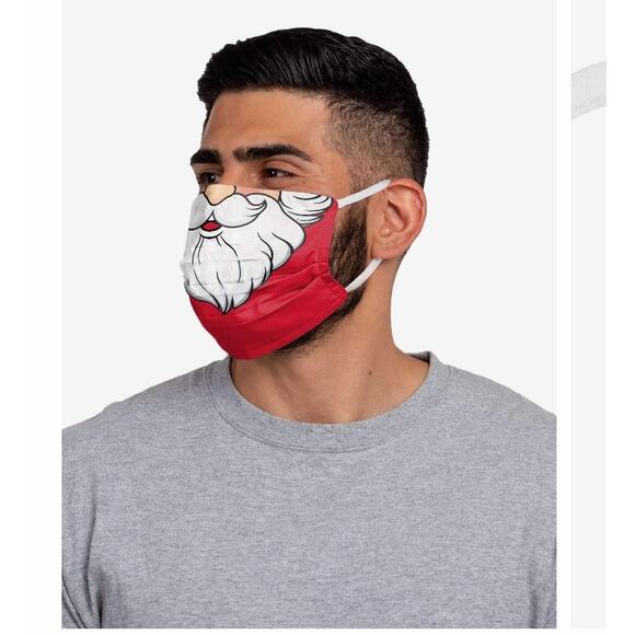 Santa Beard Pleated Face Cover Mask SET (4) Christmas Holiday NWT - Picture 3 of 6